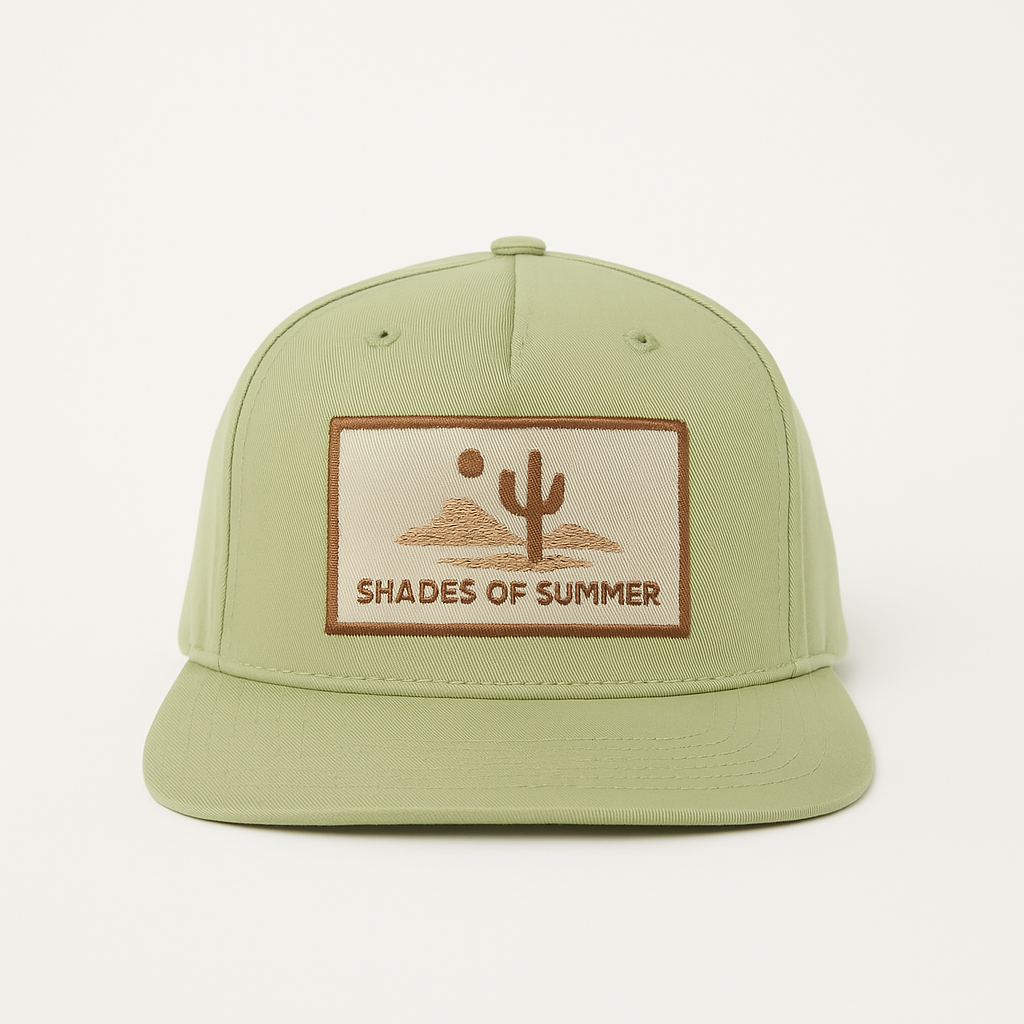 Shades of Summer Sage Green Snapback Cap – Desert Vibes Edition