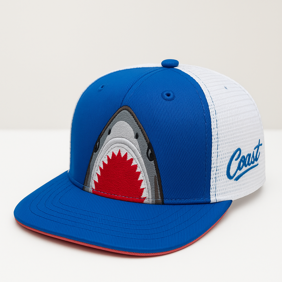 Shark Attack" Bold Blue Kids’ Trucker Cap
