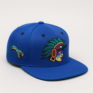 Aztec Legacy” Royal Blue Embroidered Snapback Cap By Twill Corner