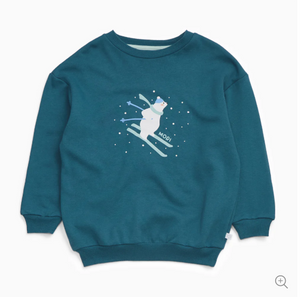 (0 Month to 3 Years) Twill Corner Winter Polar Bear Printed Sweatshirt & Joggers Set