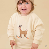 (0 Month to 3 Years) Twill Corner Baby Winter Deer Sweat Set