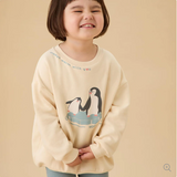 (0 Month to 3 Years)Twill Corner Baby Winter Sweatshirt – Soft Fleece Penguin Print