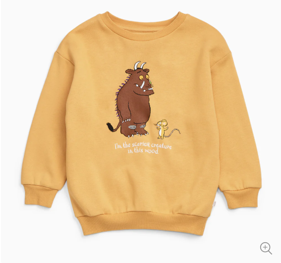 (0 Month to 3 Years) Twill Corner “Gruffalo & Mouse” Mustard Kids Sweatshirt – Cozy Winter Wear
