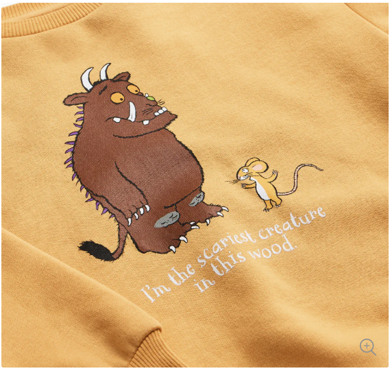 (0 Month to 3 Years) Twill Corner “Gruffalo & Mouse” Mustard Kids Sweatshirt – Cozy Winter Wear