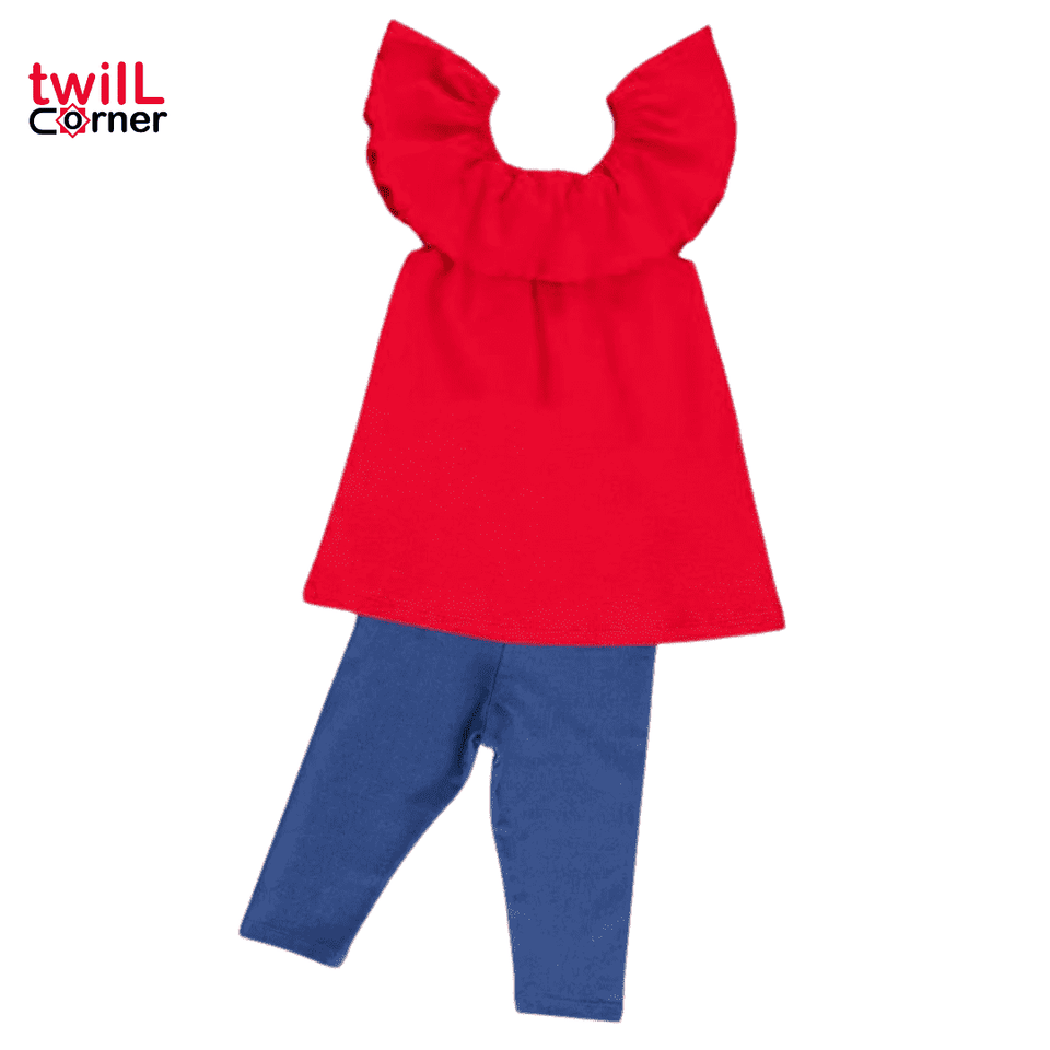 [1-7 years] Denokids Frilly Butterfly Girls Tunic Tights Set