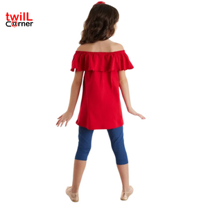 [1-7 years] Denokids Frilly Butterfly Girls Tunic Tights Set
