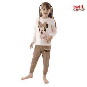 Minnie Mouse Minnie Mouse Cream Girl Child Long Sleeve Pajama Set