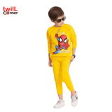 Diamond star Marvel Printed Spider-man Superman Character Top and Bottom Boy's Tracksuit