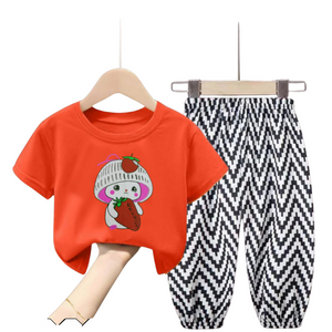 ( 4 Years )Code,202 Red Strawberry Bunny Set – Adorable Kids Outfit