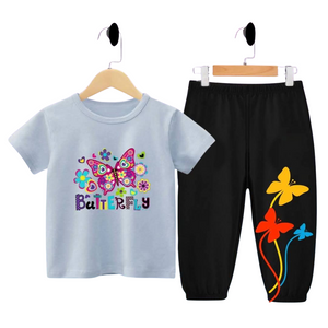 (2Y–12 Years) Code,28 Colorful Butterfly Graphic Kids Set – Playful Style