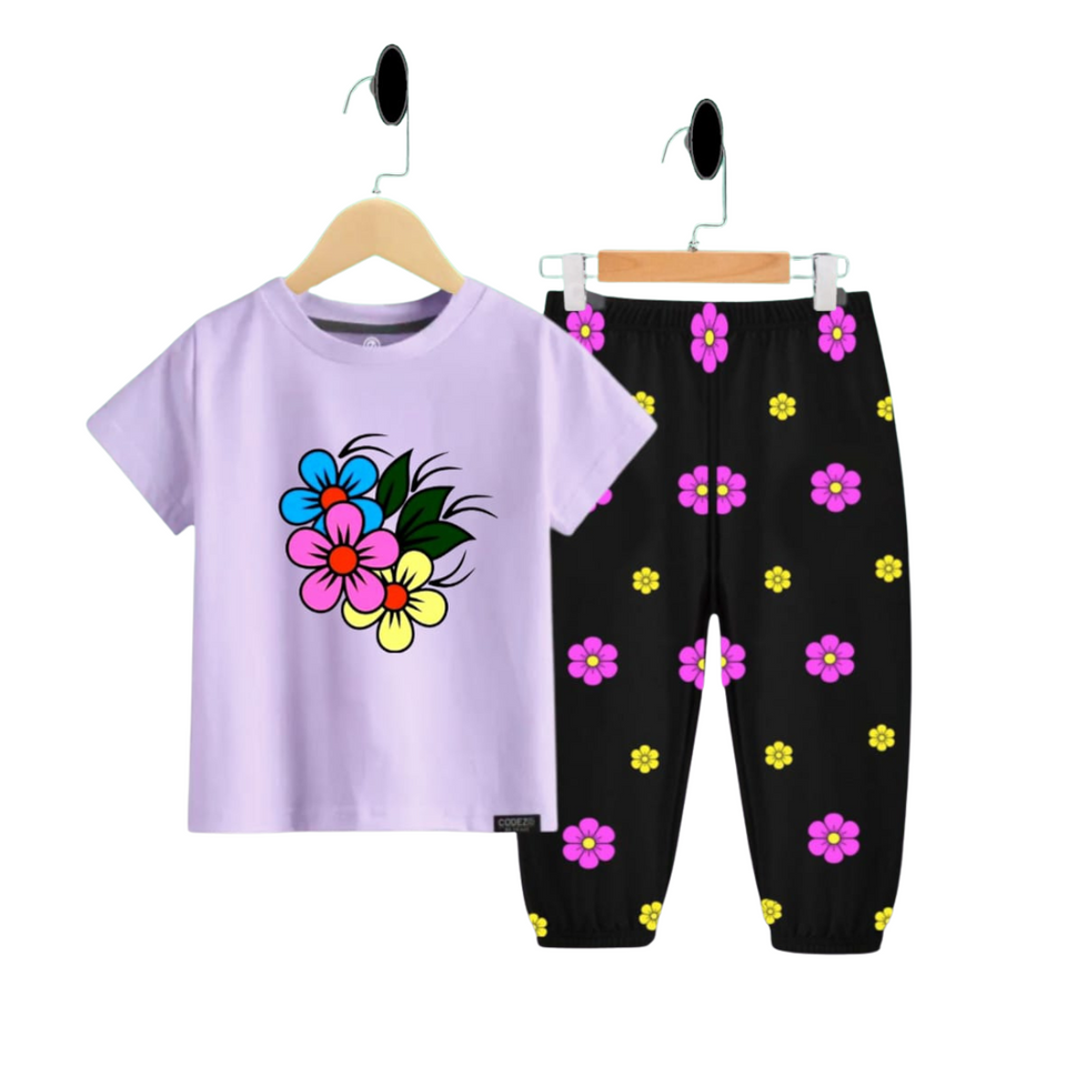 (3–12 Years) Code,101 Blossom Joy Floral Co-Ord Set for Girls