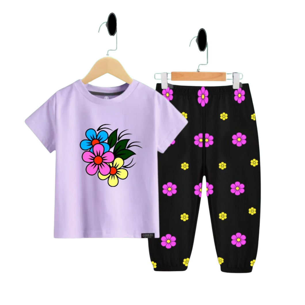 (3–12 Years) Code,101 Blossom Joy Floral Co-Ord Set for Girls