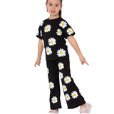 ( 3Y–12 Years) Code:p.8) Bold Daisy Delight Co-Ord Set for Girls – Classic Black Edition