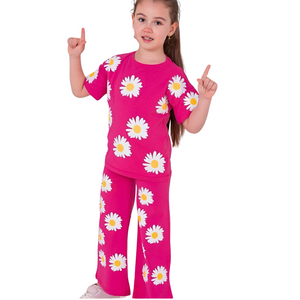 (3–12 Years) Code:p10) Blossom Daisy Co-ord Set – Light Pink Edition