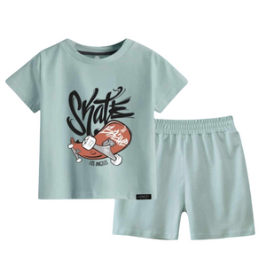 (2Y–8 Years) Code,53 Urban Skate Vibes Summer Set – Sky Blue