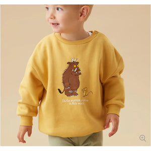 (0 Month to 3 Years) Twill Corner “Gruffalo & Mouse” Mustard Kids Sweatshirt – Cozy Winter Wear