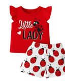 (6M to 6Y) Little Ladybug Summer Set – Adorable & Playful Girls' Outfit, KW
