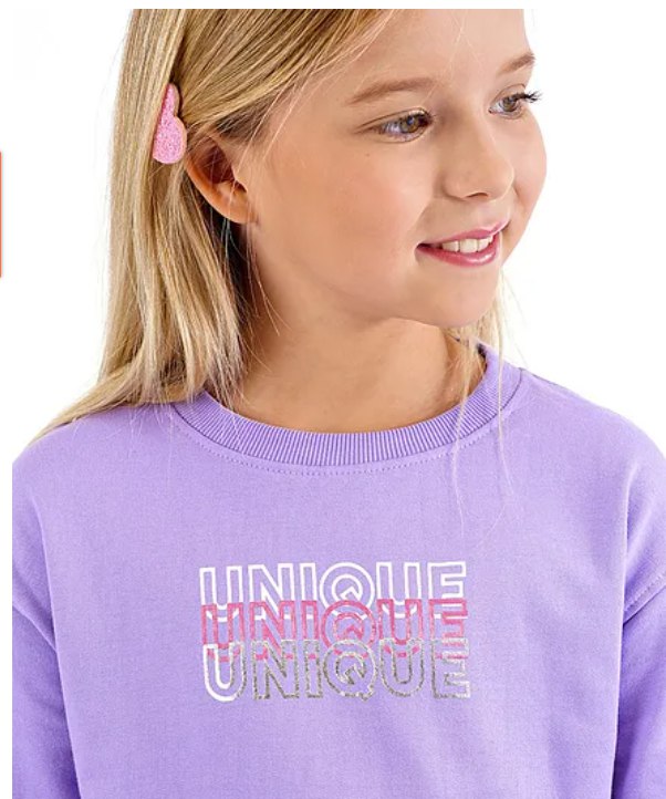 Primo Gino 100% Cotton Terry Fabric Full Sleeves High Low Winter Frocks Text Print - Purple